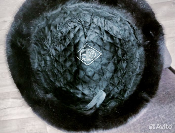 Шапка ушанка комбинированная из норки и замши