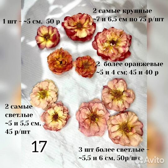 Сухоцветы, розы для смолы, свечей, творчества