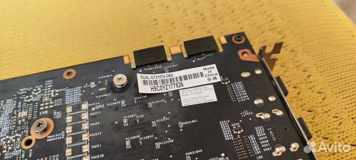 Видеокарта asus nvidia GTX1070 8 GB