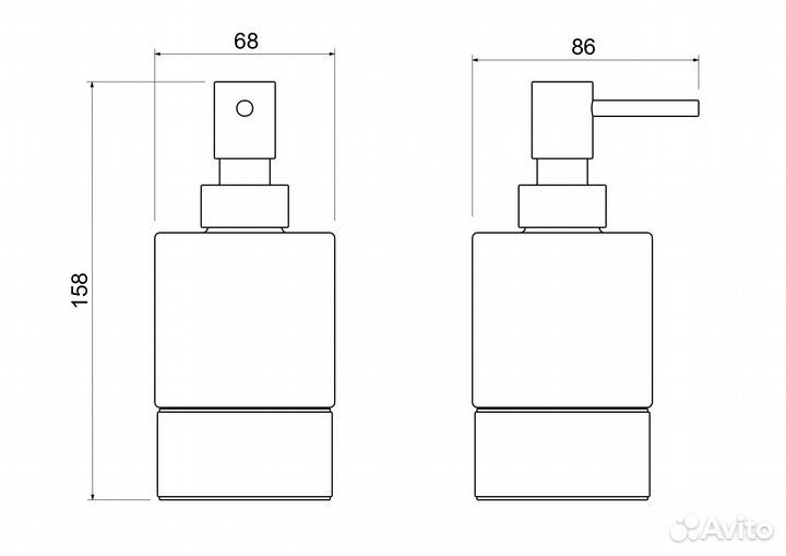 Дозатор настольный aquatek, матовый черный AQ4429
