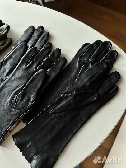 Перчатки женские кожаные