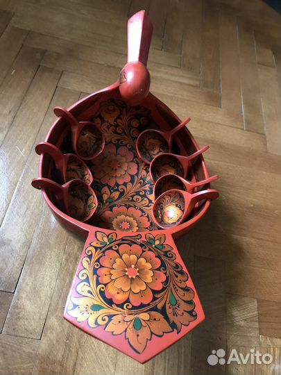 Набор деревянной посуды Хохома