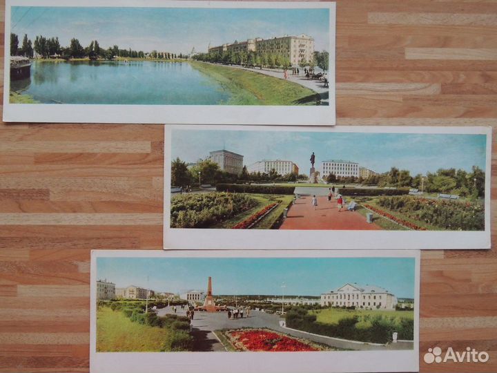 «По Волге» панорамные открытки Т. Бакмана 1966г