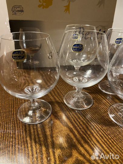 Бокалы рюмки для коньяка Богемия хрусталь Чехия