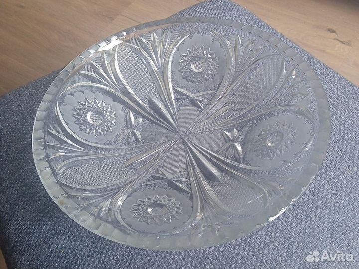 Ваза для фруктов хрустальная