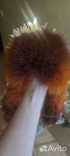 Шапка женская, натуральная кожа и мех