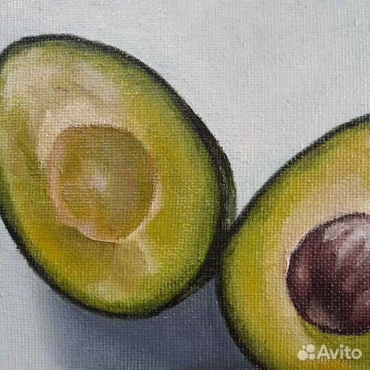 Картина маслом на холсте 30х30 Авокадо