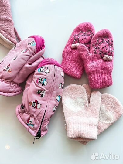 Комплект шапка, варежки