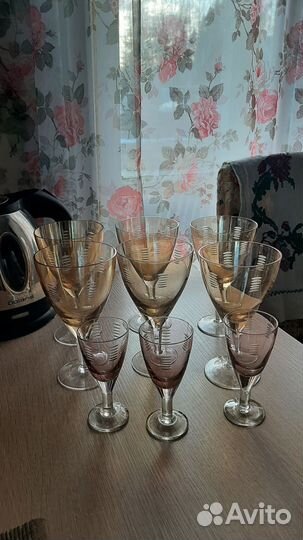 Фужеры СССР,хрустальные рюмки