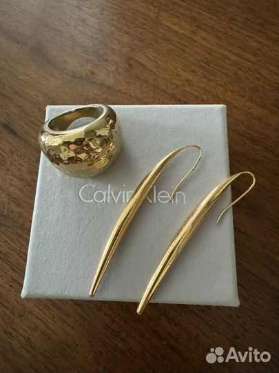 Кольцо с серьгами calvin Klein