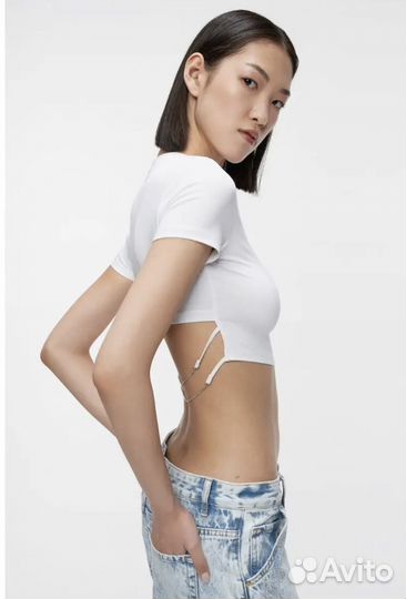 Топ укороченный befree новый с бирками белый xs