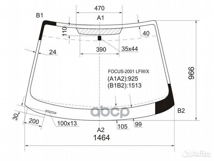 Стекло лобовое ford focus (I) 3/4/5D 98-05 focu