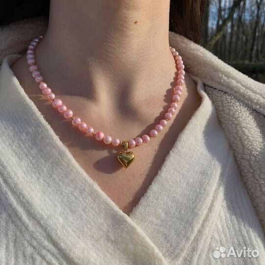 Ожерелье из натурального жемчуга ручная работа