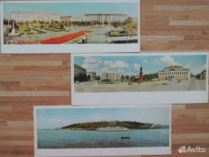 «По Волге» панорамные открытки Т. Бакмана 1966г