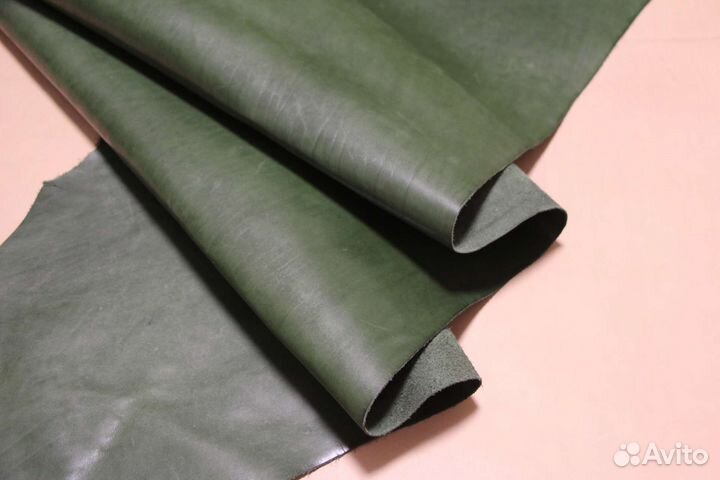 Натуральная кожа Гранж. Зеленый. 1,2-1,4 мм