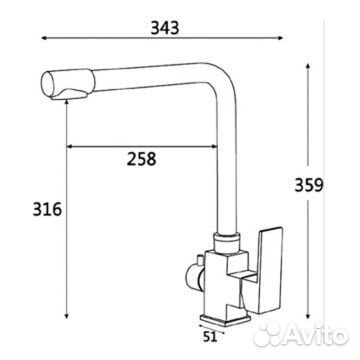 Смеситель для кухонных моек Vieir Kitchen V15025-B