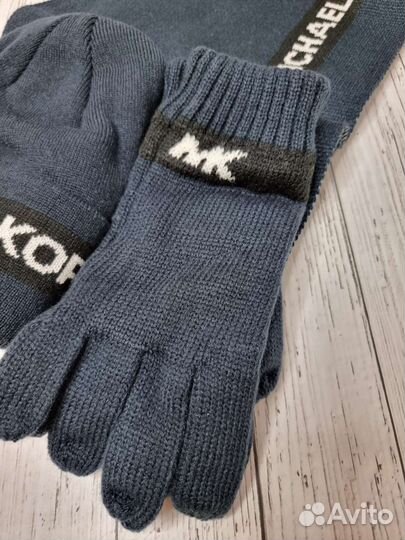 Набор 3в1 Мужская шапка шарф перчатки Michael Kors