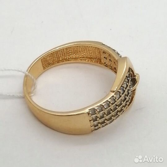 Кольцо / размер 17,5 / 3,68г / Золото585 / фианиты круглые