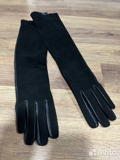 Перчатки кожаные длинные