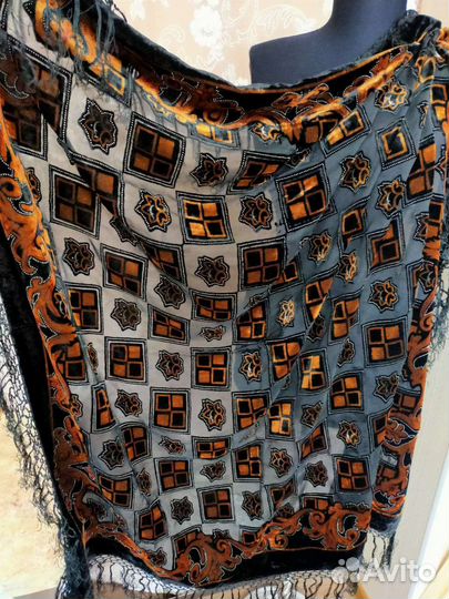 Платки бархат на шифоне винтаж СССР