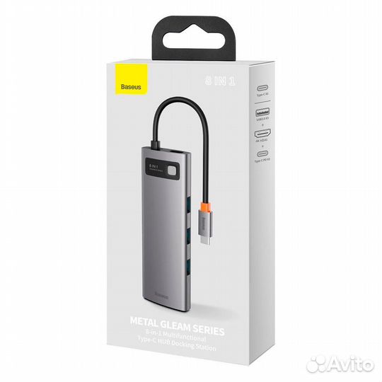 Usb-Hub: Baseus Metal Gleam Type-C 8-In-1 (Gray)