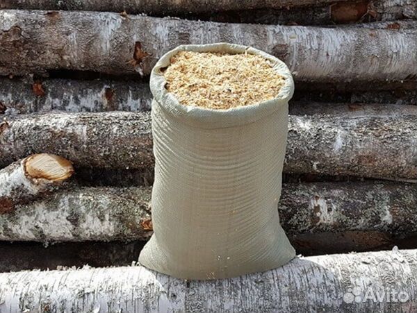 Опилки в мешках