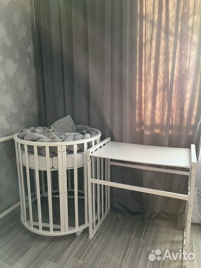 Детская кровать трансформер круглая