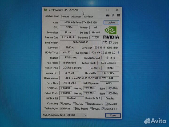 Видеокарты GTX 1060 6Гб/3Гб