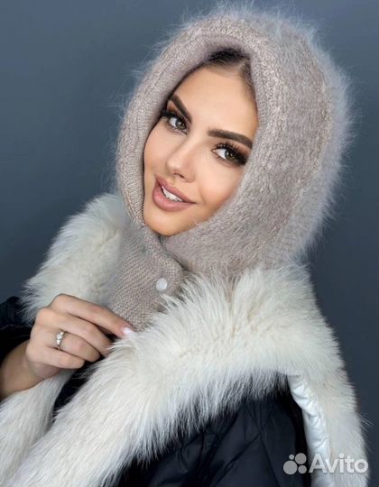 Капор двойной на кнопках /Ангора