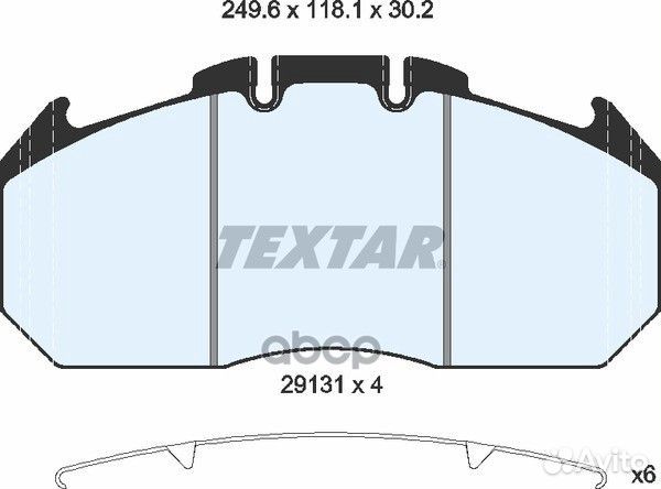 2913105 колодки дисковые WVA 29131.249.6x118