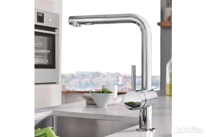 Смеситель Grohe Minta 30274000 хром, выдвижной изл