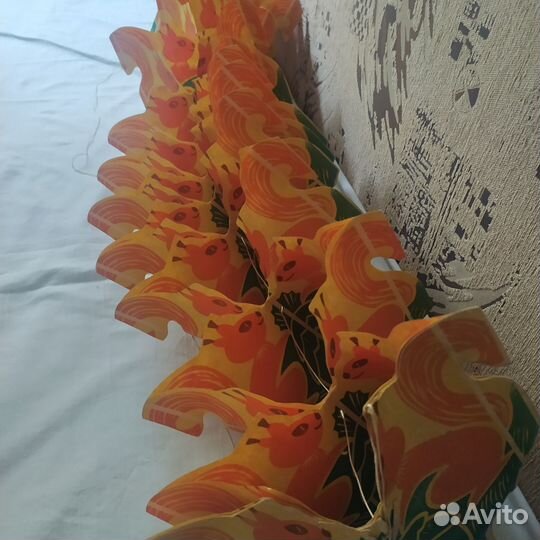 Гирлянда бумажная СССР Белочка, Снегурочка