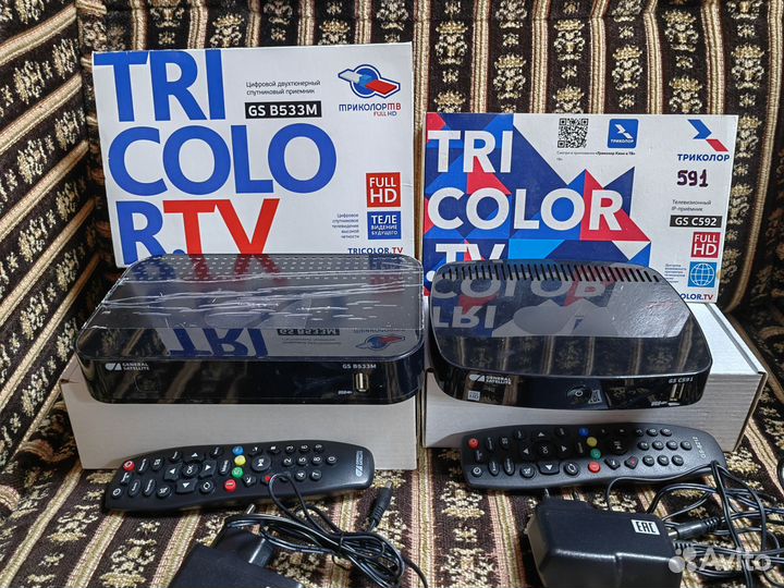 2 комплекта Триколор на 2 тв с оплатой