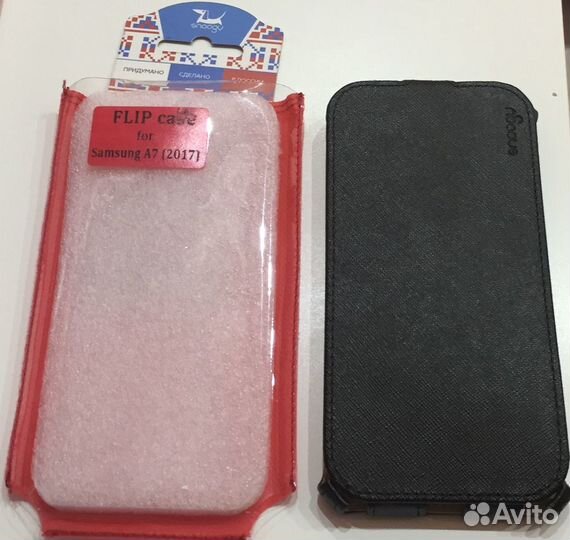 Чехол Snoogy для samsung A7 (2017) иск.кожа,черный