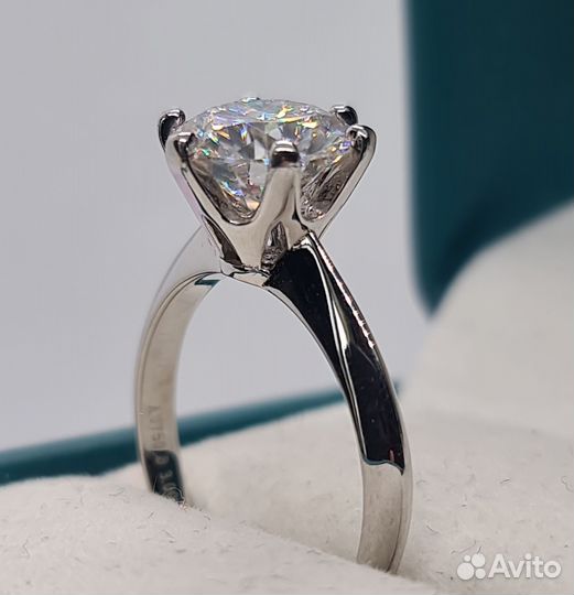 Кольцо с бриллиантом (муассанитом) 3ct