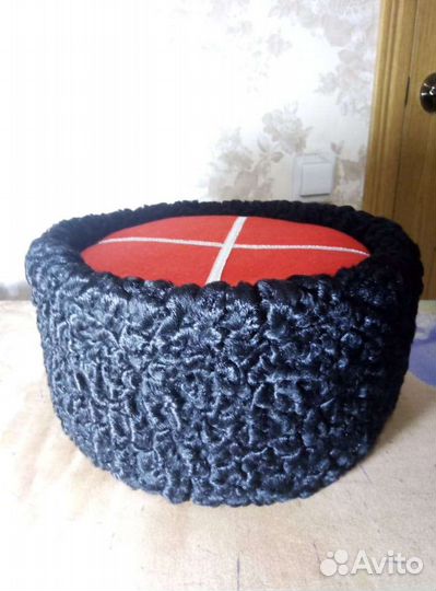 Кубанка казачья, чёрный натуральный каракуль