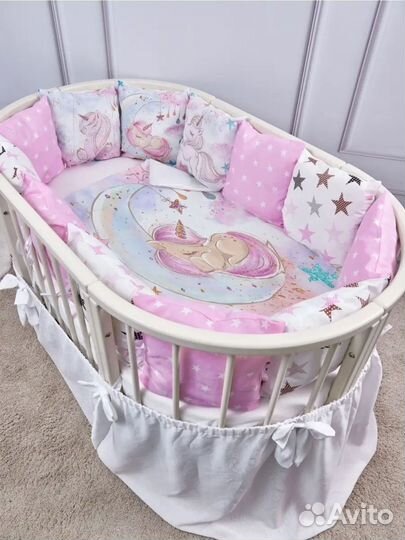 Бортики в кроватку и одеяло 2 расцветки новые