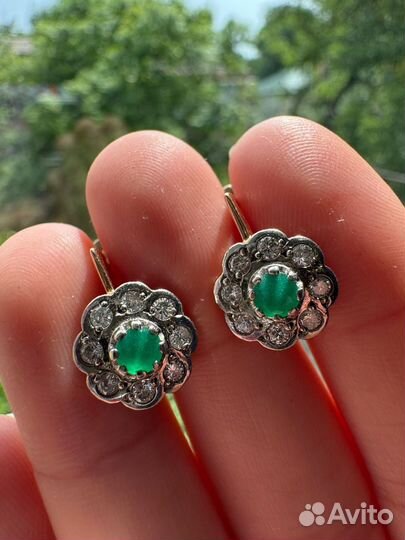 Старинка бриллиантовые серьги 585 Л