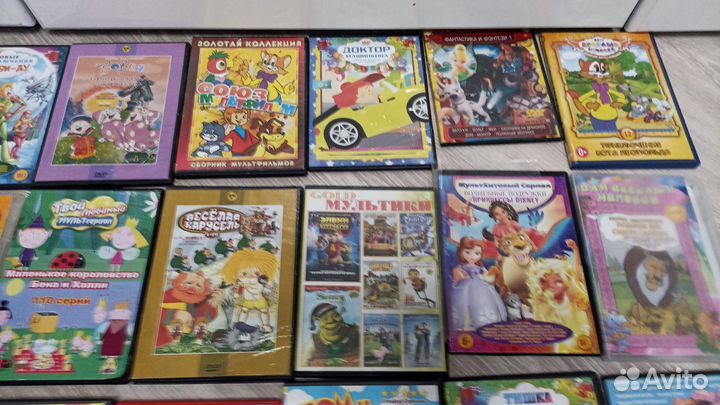 DVD диски мультфильмы пакетом, набором 40 шт