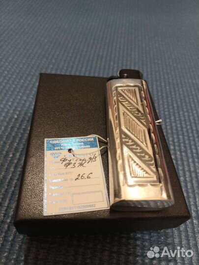 Серебряная зажигалка Кубачи 875-й пробы