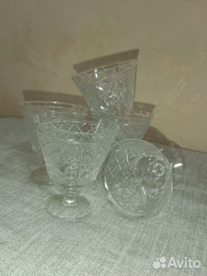 Набор фужеров хрустальных на ножке СССР