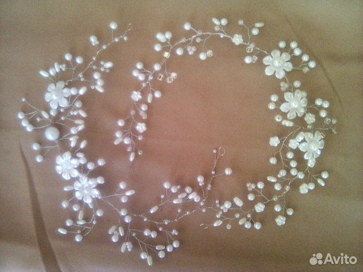 Диадема. Свадебная веточка для прически