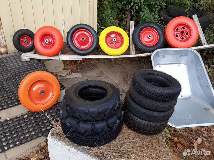 Колёса, покрышки, камеры для садовых и строительны