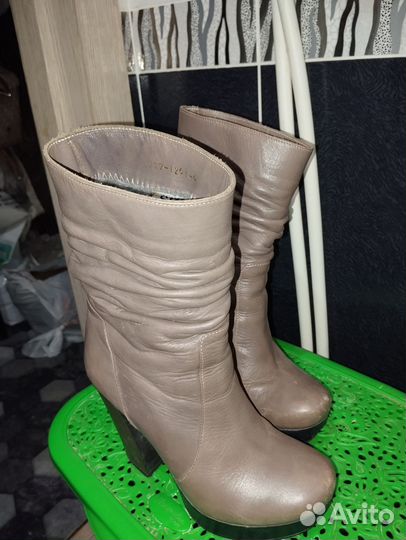 Полусапоги женские зимние натуральная кожа