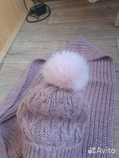 Шапка и шарф детская 52. Комплект