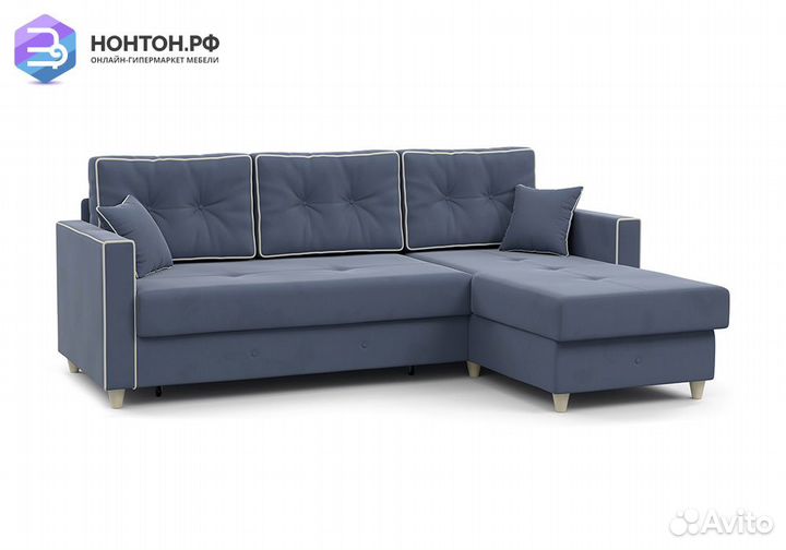 Диван угловой дельфин Айрин светло-синий