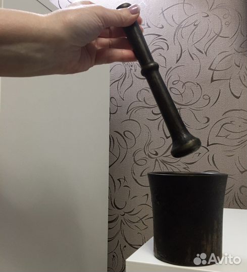 Винтажная Ступка чугунная с пестиком 1920г