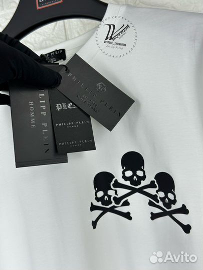 Футболка Philipp Plein Skull&Bones белая