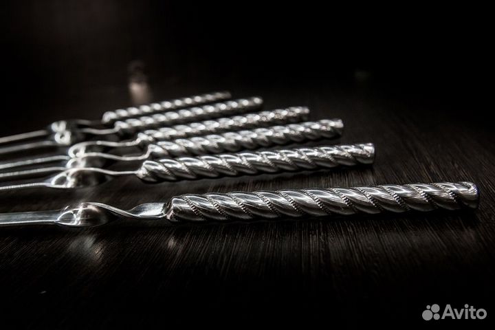 Стальной тубус с шампурами Chromium Steel 45 см