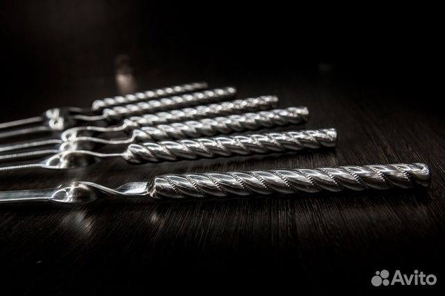 Стальной тубус с шампурами Chromium Steel 45 см